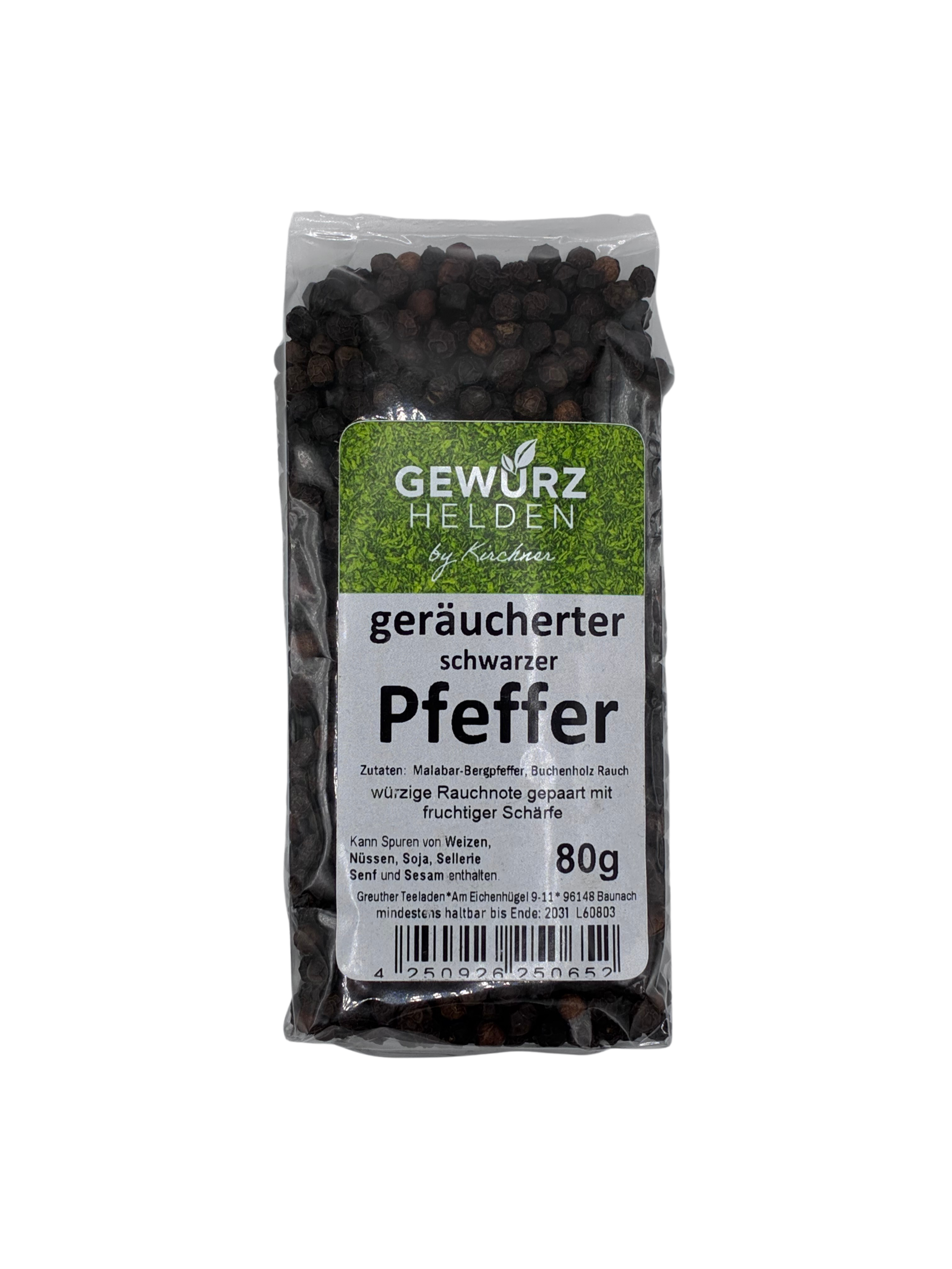 geräucherter schwarzer Pfeffer