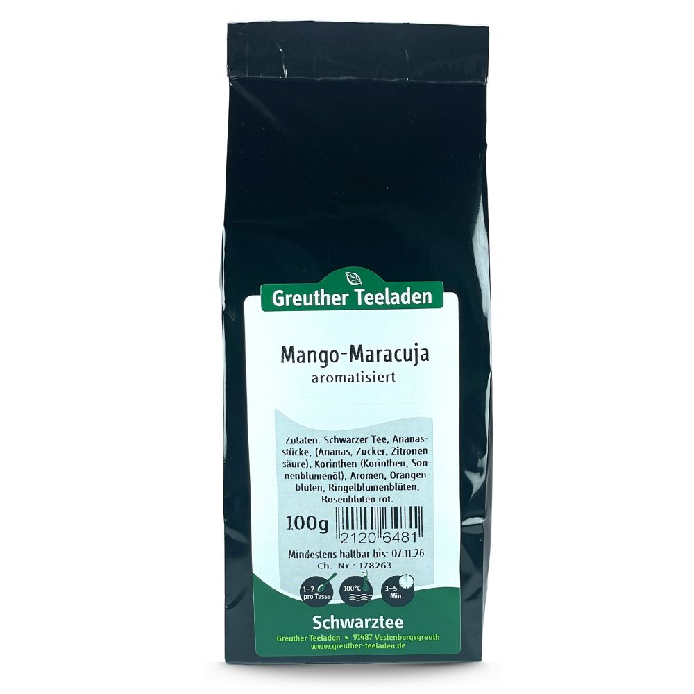 Mango Maracuja Schwarzer Tee aromatisiert