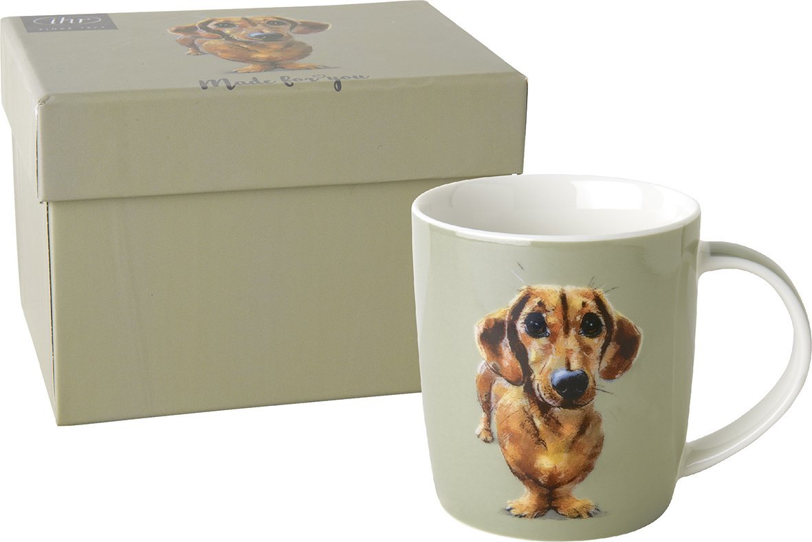 Porzellanbecher DOG BUDDY linen